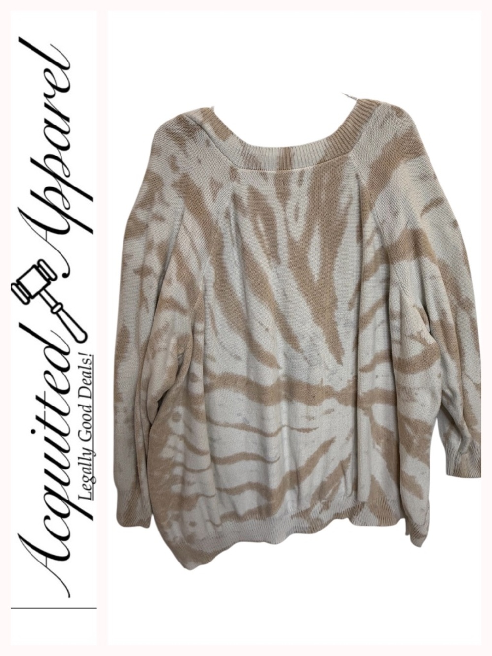 Wonderly Cozy Tie-Dye Style V-Neck Pull-On Sweater 4X